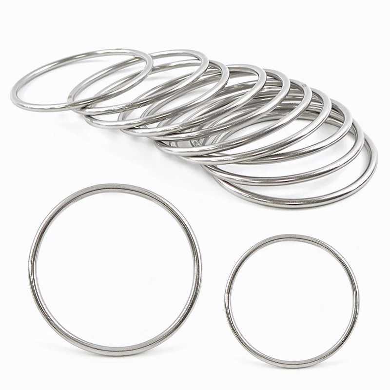 

5-20Pcs 316# Stainless Steel Seamless Ring O Rings Buckle Pet Collar Clasp Backpack Strap Hanging Bed Connection Anti-rust Ring