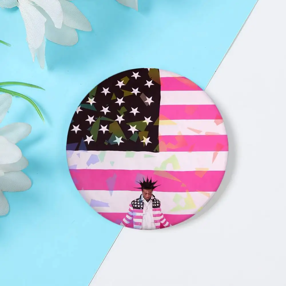 مغني الراب L-Lil UzI-S VertS شارة ليزر مستديرة بروش الملابس على ظهره اكسسوارات التلبيب الديكور هدية