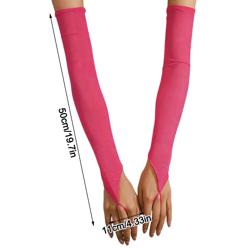 50cm Modische Dehnbare Damenhandschuhe Einfarbige Retro Cosplay Fingerhandschuhe Sonnenschutz Bühnenauftritt Party Handschuhe Hochzeit – Detail 1