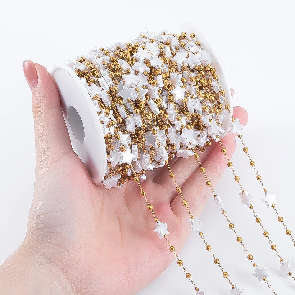 0,5 M 1 M Unregelmäßige Imitation Perle Perlen Ketten Metall Halsketten Armbänder Perle Kette Frauen Kleidung Schmuck Machen DIY liefert – Detail 21