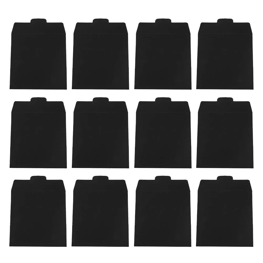 

12pcs CD Storage Bags Black Card Paper Large Capacity DVD Sleeves Wedding Cards Document Organizer Pouches Blank Music