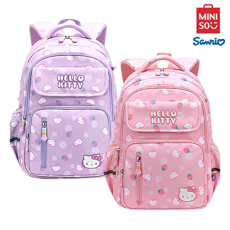 MINISO Sanrio Cartoon Backpack Student Hello Kitty Cute Schoolbag for Primary School Students with Large Capacity Girls Backpack