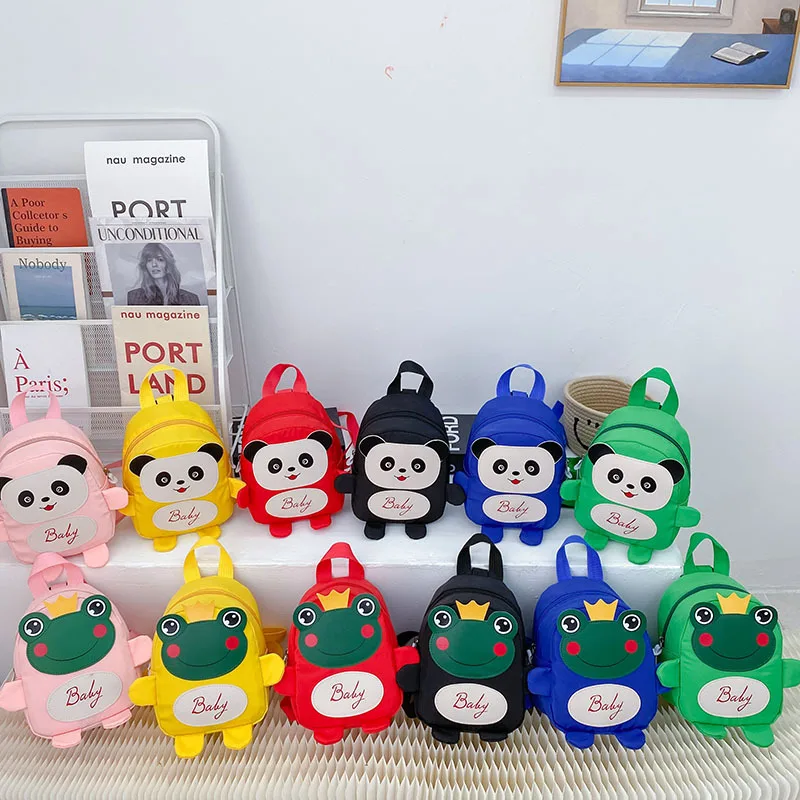 

Детский милый рюкзак с рисунком красной панды, легкая водонепроницаемая нейлоновая ткань, милая школьная сумка с лягушкой