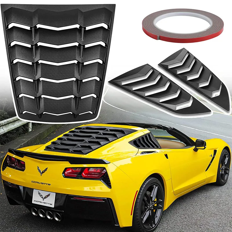 

Rear & Side Window Louvers Air Vent Scoop Shades Cover Blind Fit for Corvette C7 Stingray Grand Sport Z51 Z06 ZR1 2014-2019