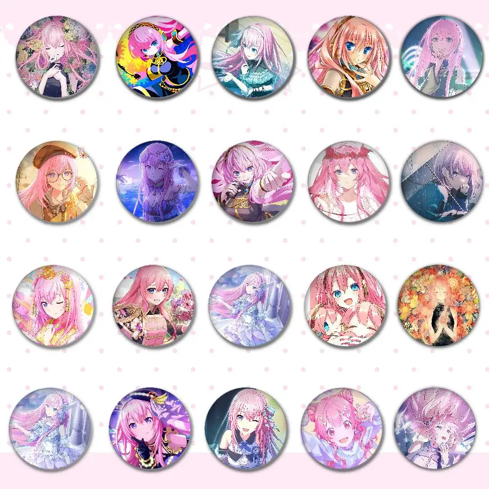 Pretty Girl M-Megurine L-LukaS Abzeichen Runde Brosche Niedliche Cartoon-Idol-Cosplay-Abzeichen DIY Rucksack Kleidung Schmuck Anstecknadeln
