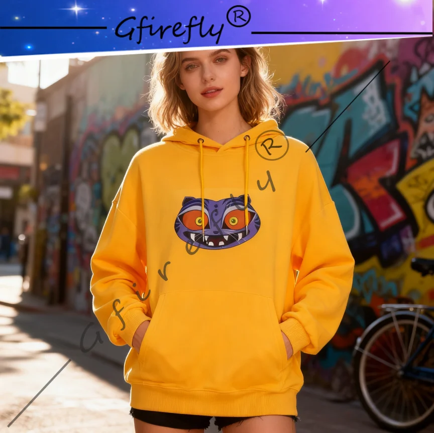 

HUNTR/X K-POP Yellow Printed Hoodie Style Movie Anime Cosplay Outfit Simple and Elegant Suitable for Daily Wear
