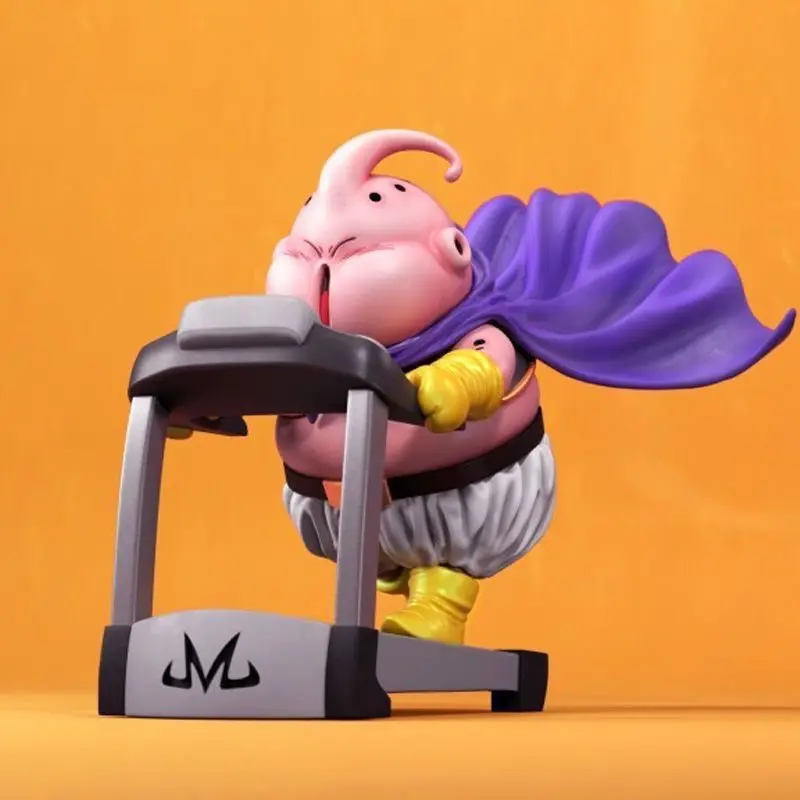 

Dragon Ball Majin Boo Gym Creative Cartoon Figure Model 2D Doll Car Office Desktop Ornament Animation Peripheral Wholesale