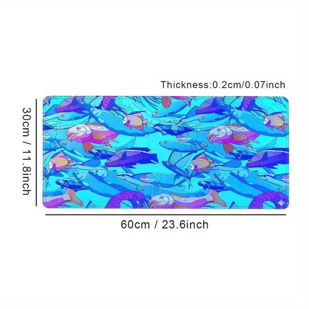 HD Printing Fish Rubber Mouse Pad Laptop Office Gaming Pad Setup Gamer Accessories Anime Mouse Mats Table Mat Mouse Carpet Rug