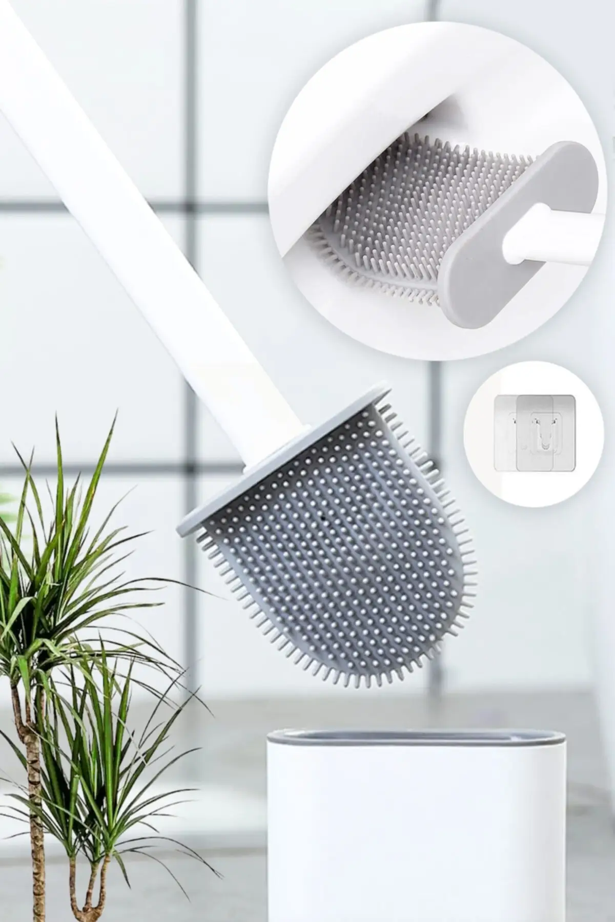 Cepillo de inodoro de silicona de Color blanco, accesorio de limpieza de inodoro de alta calidad, práctico y flexible, novedad de 2022