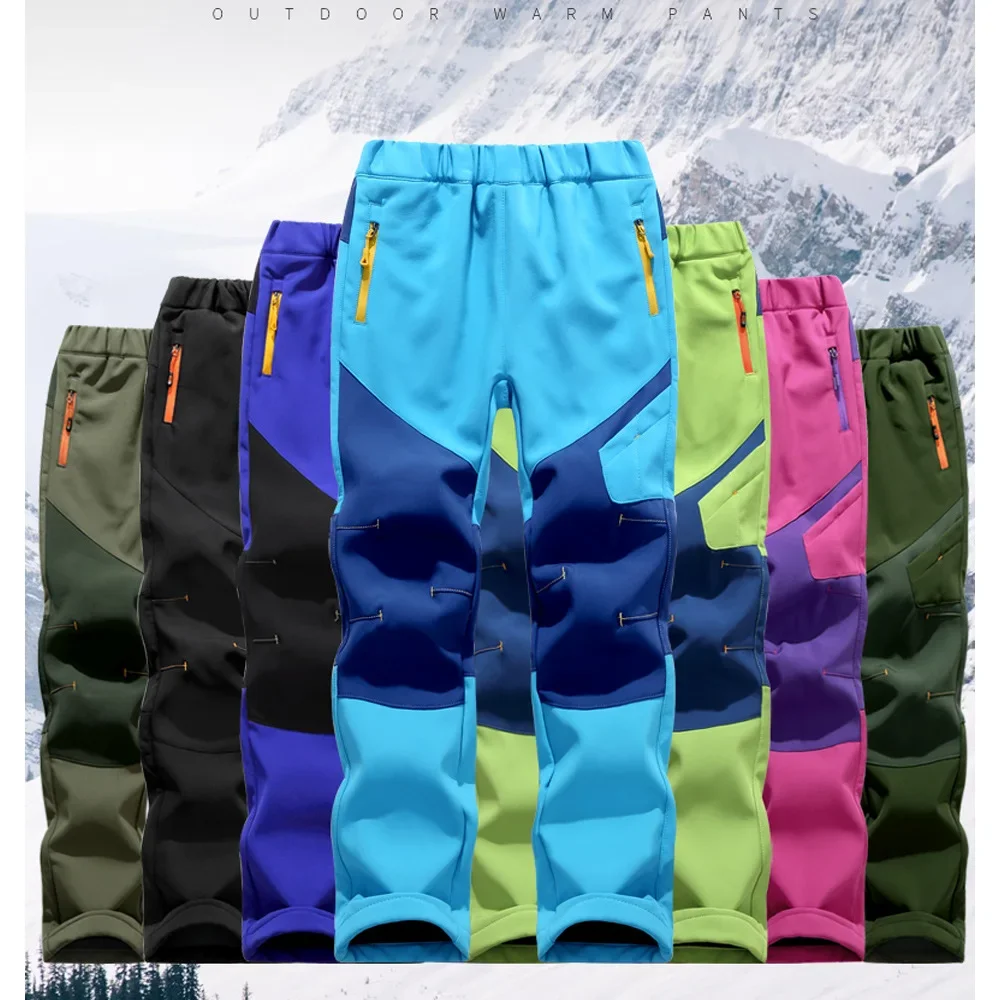 School Kids Track Trousers Child Activities Bottoms 4-14 Yr Brand Boys and Girls Waterproof Fleece Lined Soft Shell Hiking Pants