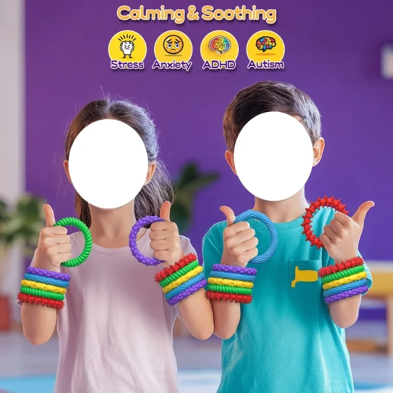 Multicolored Elastomer Fiddle Wristband Flexible Permanent Plan Transportable Unwinding Tool For Adults Teens 15UB