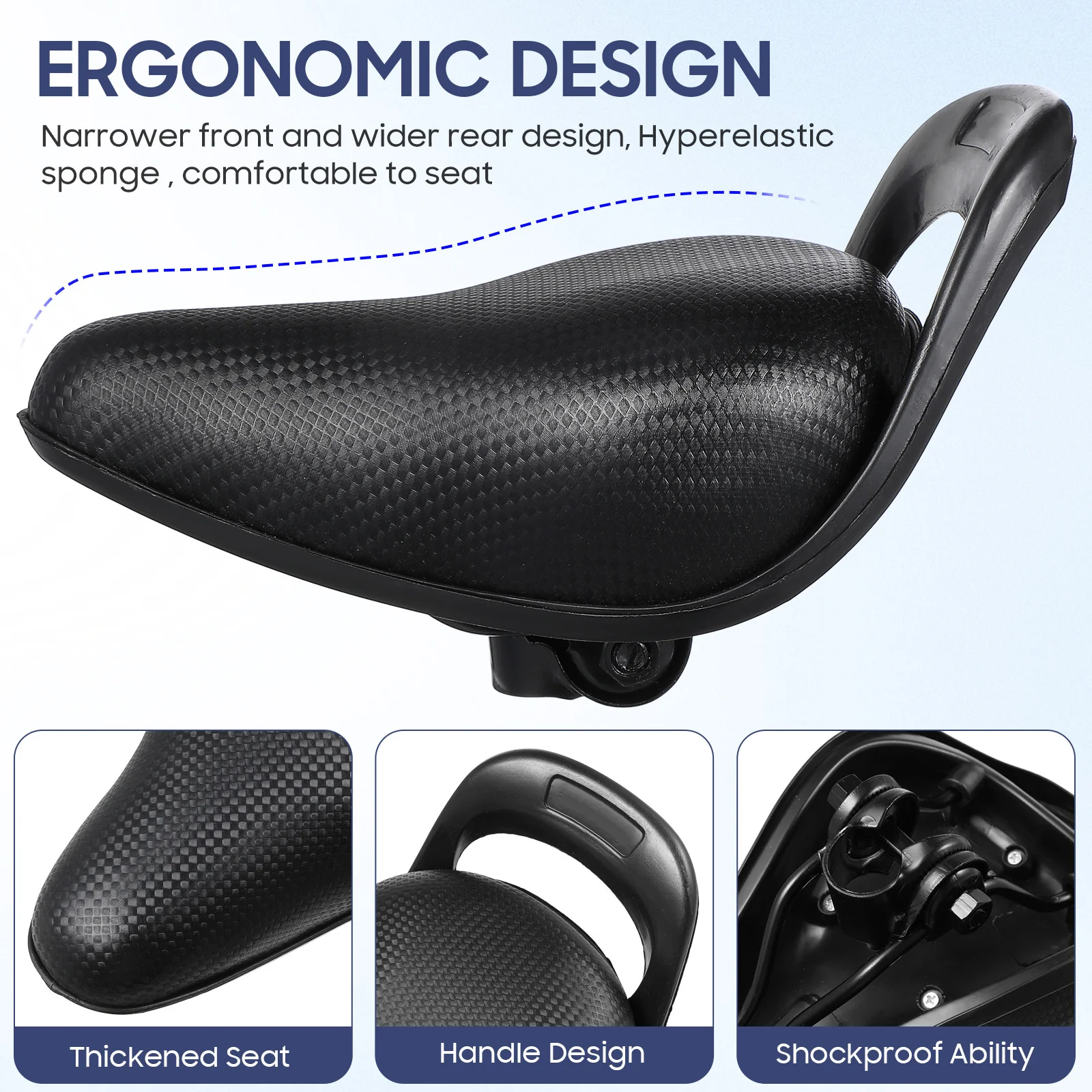 دراجة أطفال مريحة مضادة للصدمات، سهلة التركيب على الطرق الجبلية، وسادة مقعد لركوب الدراجات، سرج دراجة للأطفال