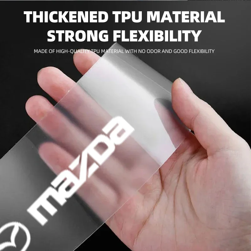 4pcs Car Door Sill Transparent Protector Stickers For Mazda 6 3 CX5 5 2 323 CX7 Demio Atenza Axela MX30 CX30 CX3 CX9 MX5 RX8 RX7 view 3