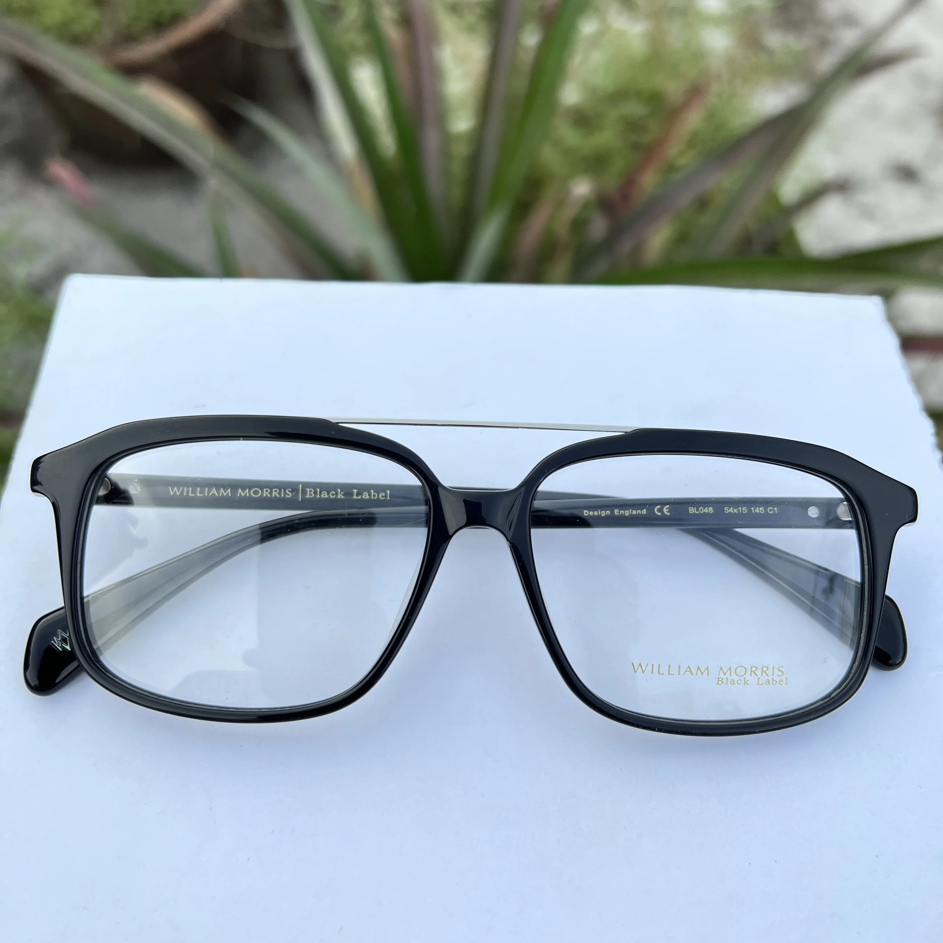 Stylish and Trendy Unisex Eyeglass Frames in Black with Double Bridge Design from UK Designer Brand