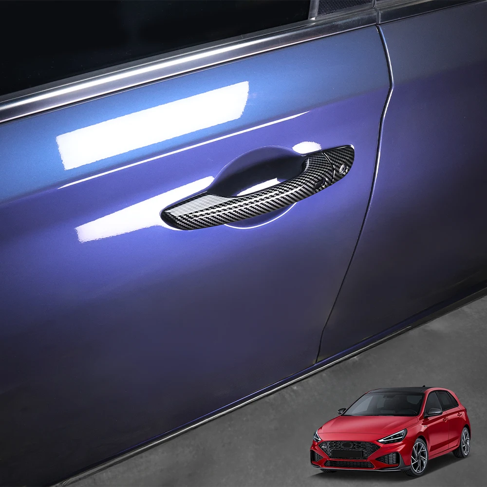 

Exterior Accessories Carbon Fiber Black Outer Door Handle Decoration Cover Trim For Hyundai I30/I30 N 2017-2025 Accessories