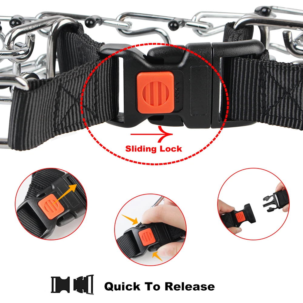 With Quick Release Buckle Safe Effective Training Pet Collar Adjustable Dog Prong Collar for Small to Large Dogs