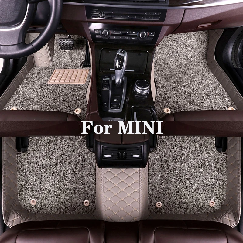 

High Quality Customized Double Layer Detachable Diamond Pattern Car Floor Mat For MINI MINI COOPER S Auto Parts