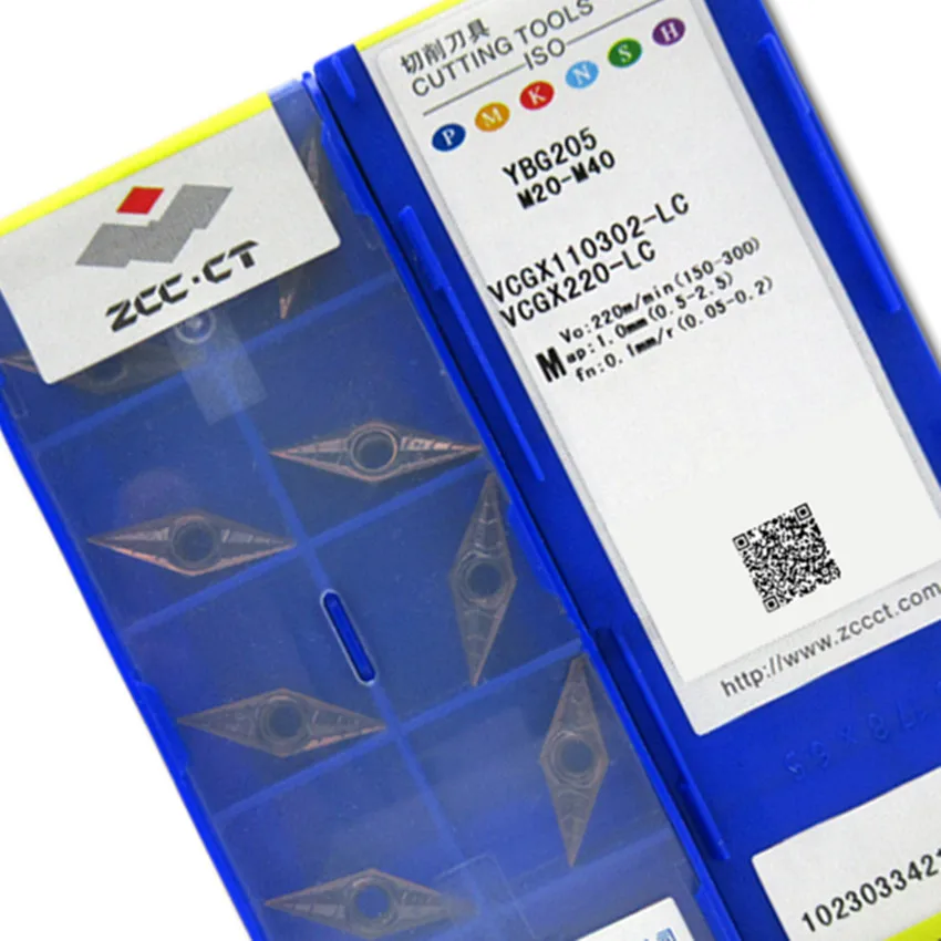 

VCGX110302-LC YBG205/VCGX110304-LC YBG205/VCGX110304-LC YBG202 VCGX110302 VCGX221 ZCC.CT CNC carbide inserts 10pcs/box