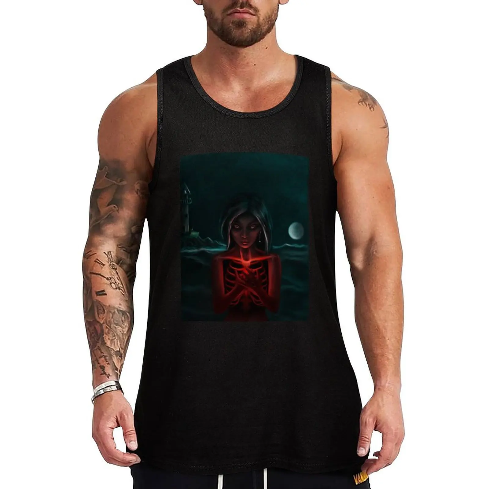 The Eternal Light - (Dark Night of the Soul Art Illustration) Tank Top Outdoor Work Tank Top Rugged Sleeveless Wear