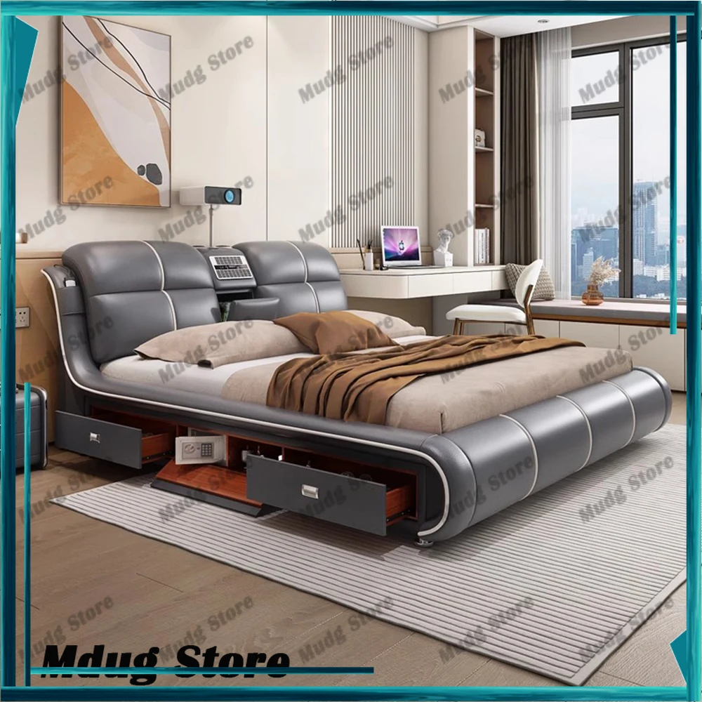 

Drawer Minimalist Bed Upholstered Fancy Sleeping Dressers Beds Speaker Children King Muebles Para El Hogar Rome Furniture