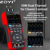 ZT-703S 3 In1 Digital Oscilloscope Multimeter High Precision multi-function 50MHz 280MSa/s Dual Oscilloscope Signal Generator