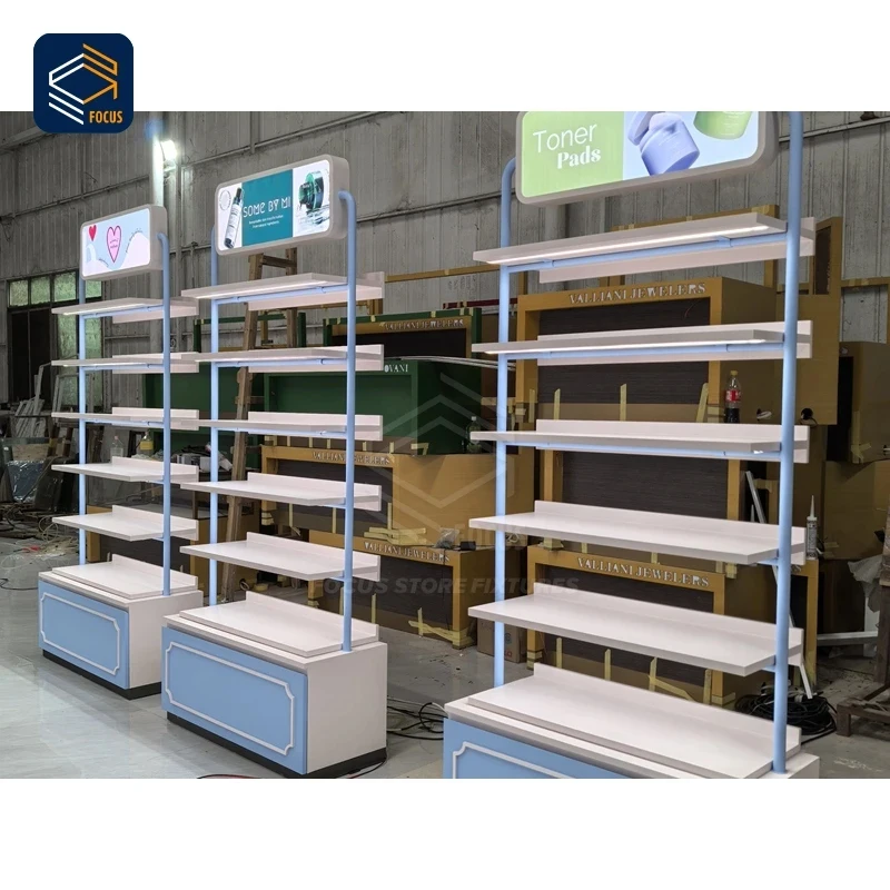 custom.Commercial Metal Display System Odm Service Retail Makeup Display Solution