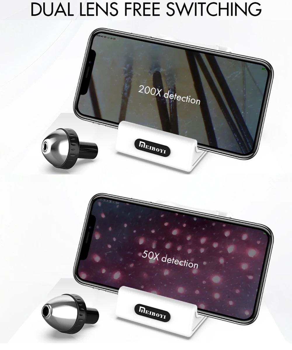 Nieuwe Professionele Draadloze HD Intelligente Hoofdhuid/Huid/Dermale Detector Haarfollikel Testen Analyse Vergrootglas UV Huid Analyzer