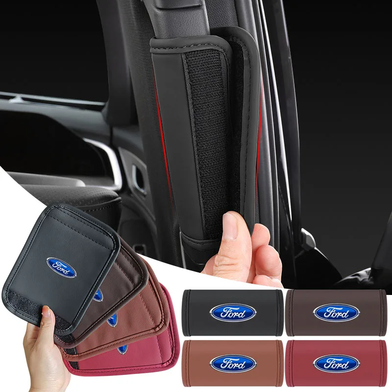 

Leather Car Roof Handle Protective Cover Interior Styling sticker For Ford Focus Mk2 Mk3 Fiesta Ranger Mondeo S-MAX Kuga Mustang