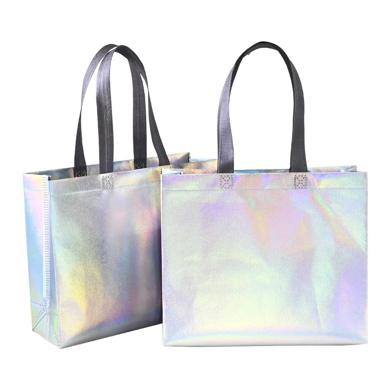 

5PCS Rainbow Laser Tote Bag Xmas Wedding Birthday Party Gift Packaging Bags Bachelor Party Supplies Clothing Pouch Shopping Bag