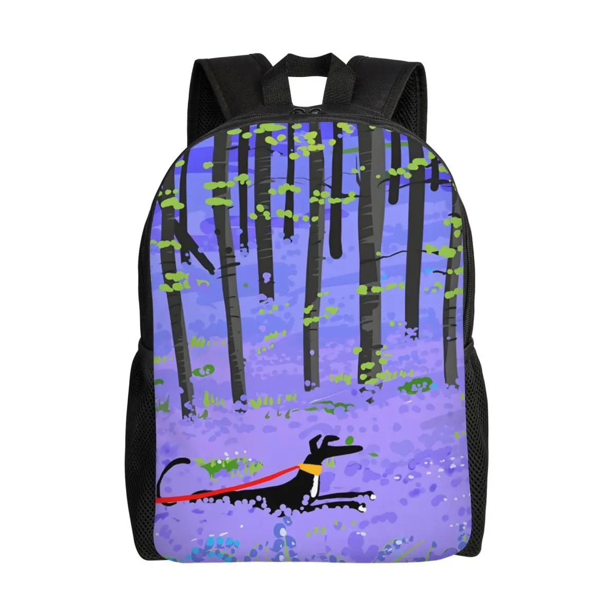 Custom Bluebell Hound Backpacks for Women Men Waterproof School College Greyhound Dog Whippet Sighthound Bag Printing Bookbags