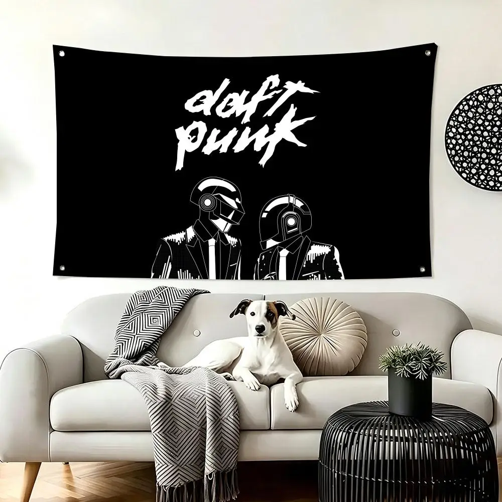 Robot Helmet D-Daft Punk Flags  For Living Room Home Dorm Decor Wall Outdoor Camping Party Banner Gifts