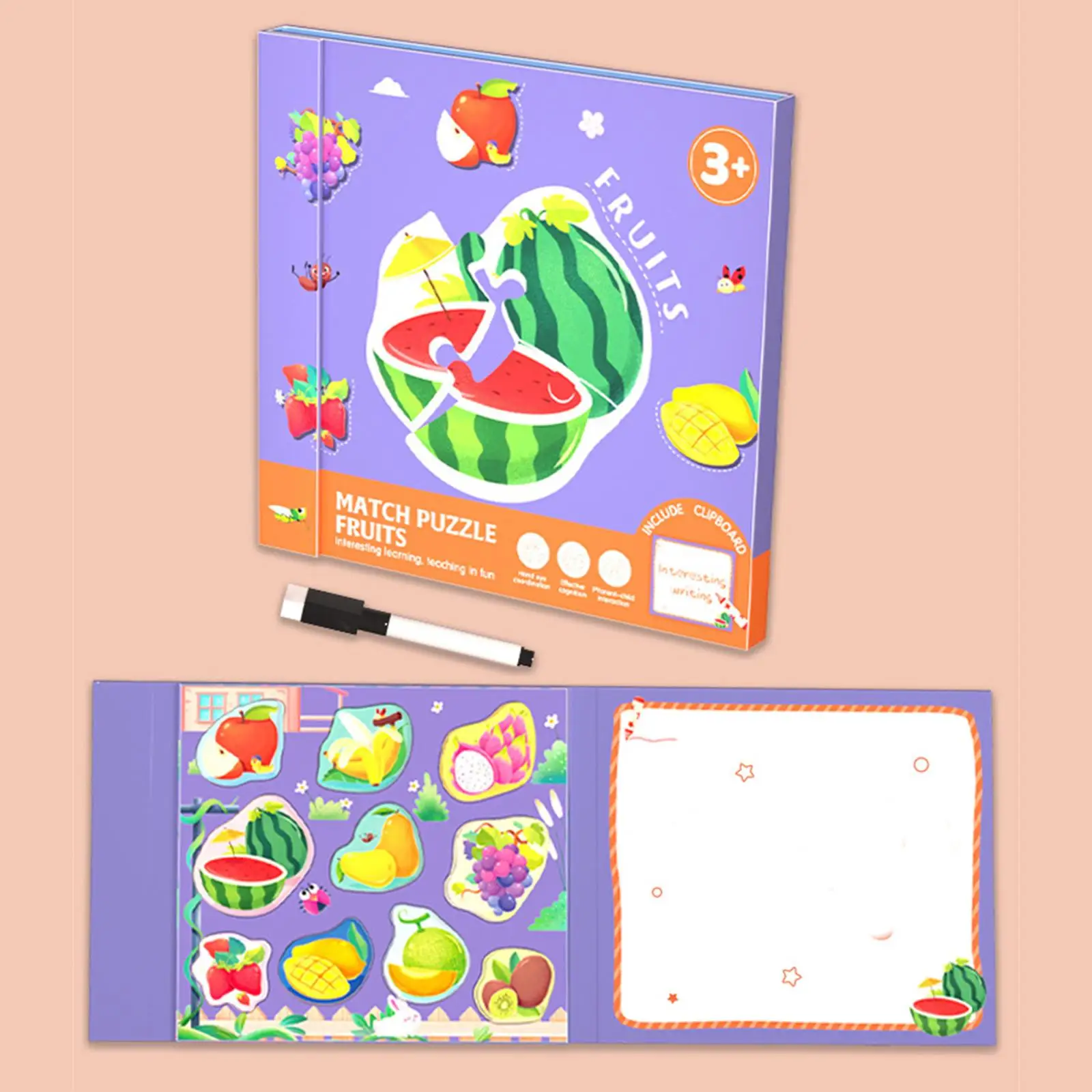 Early Learning Educational Paper Puzzles for Toddlers 1-3 Montessori Shape Sorting Toy Motor Skills Development Gift for Kids