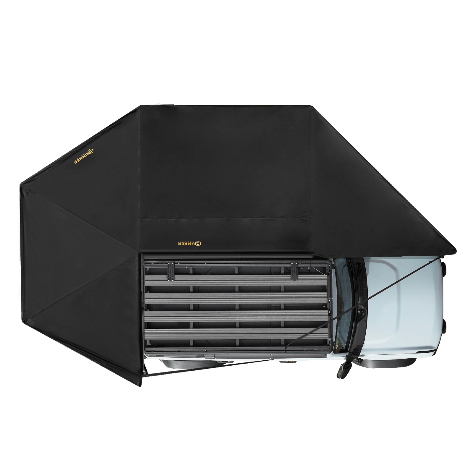 BUNKER INDUST Universal Extended 270 Degrees Car Side Awning Waterproof Free Standing Legless 4x4 Camping Vehicle Awning