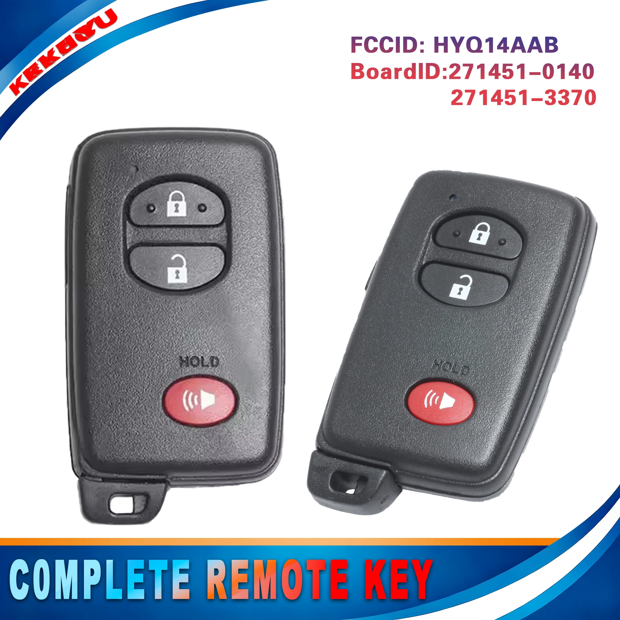 KEYECU HYQ14AAB Smart Remote Key Fob for Toyota Camry Avalon Corolla RAV4 4Runner Highlander 271451-3370 0140 314.3MHz