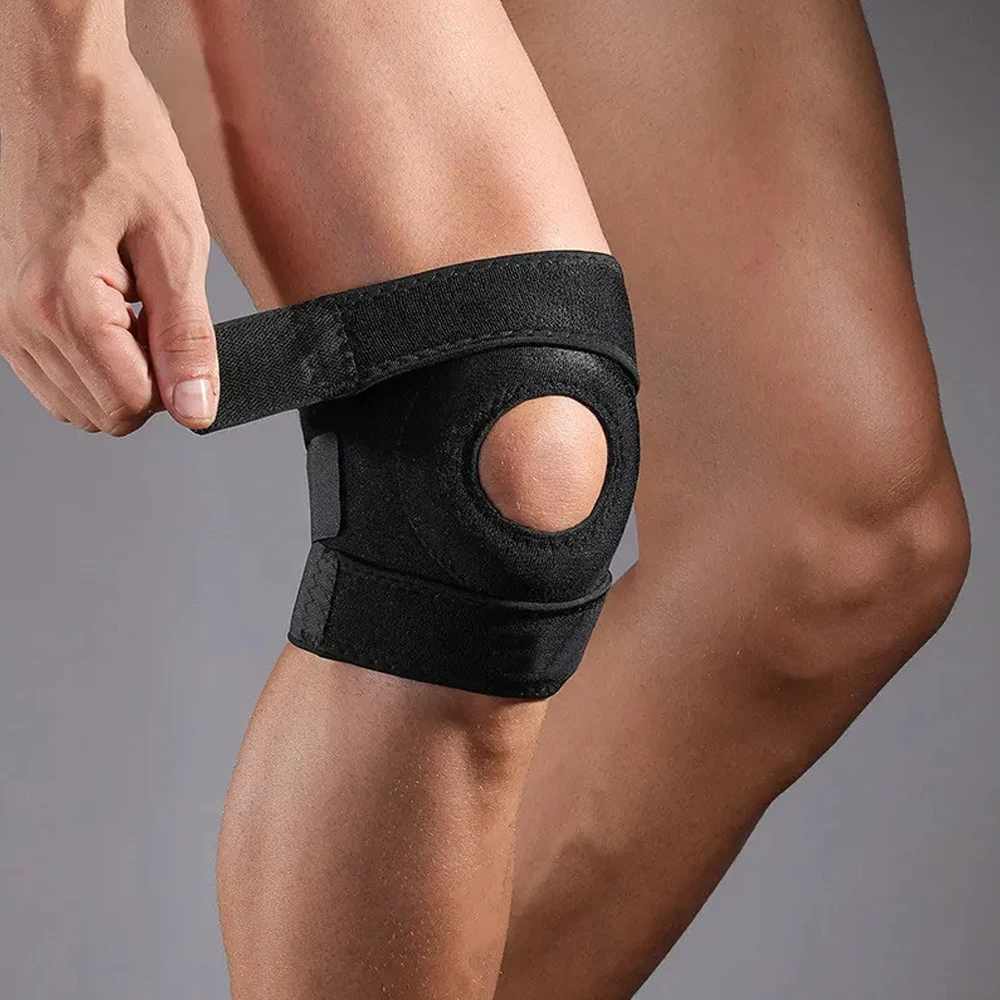 Rodillera para rótula, manga de compresión de rodilla para mujeres y hombres, correas ajustables, envoltura de soporte para rodilla para dolor de artritis de rodilla