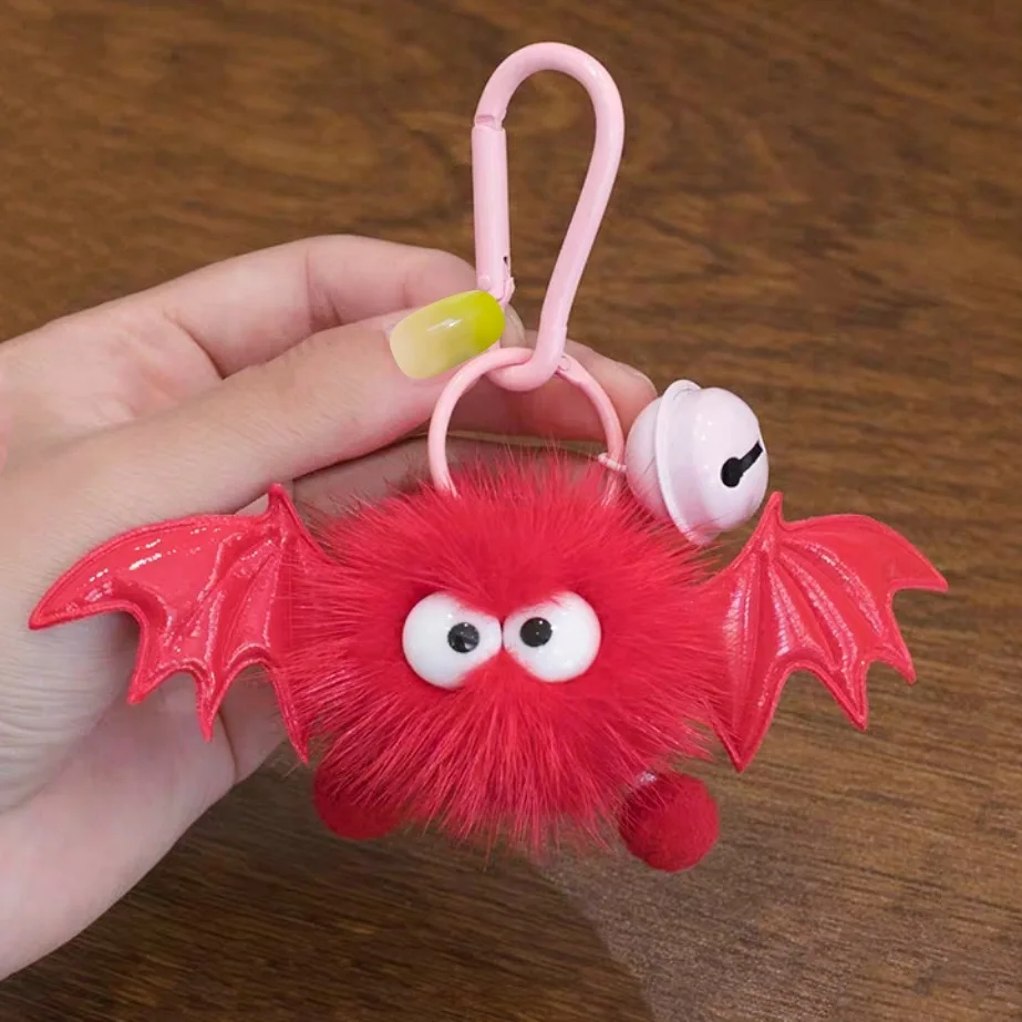 Doll Cute Interesting Halloween Imitation Mink Fur Dolls little Devil Bag Pendant Ins Plush Ball Monster Key Keychain Ornament