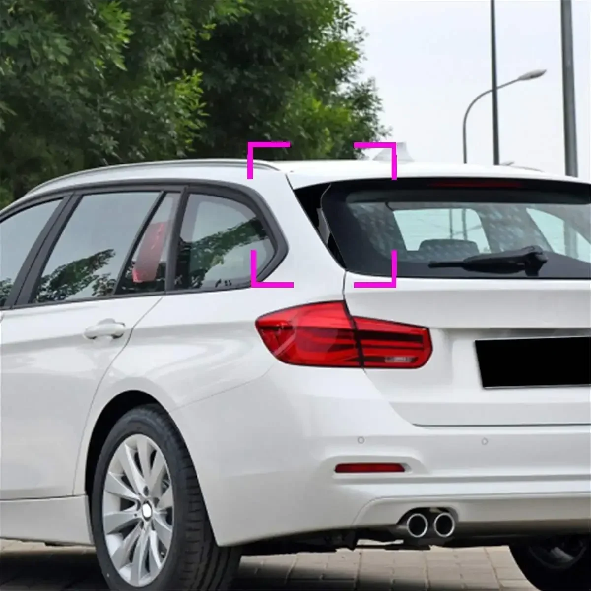 For BMW 3 Series F31 Touring Wagon 2012-2018 Rear Window Splitter Side Spoiler Canards Aprons Sticker Body Kit Car Accessories