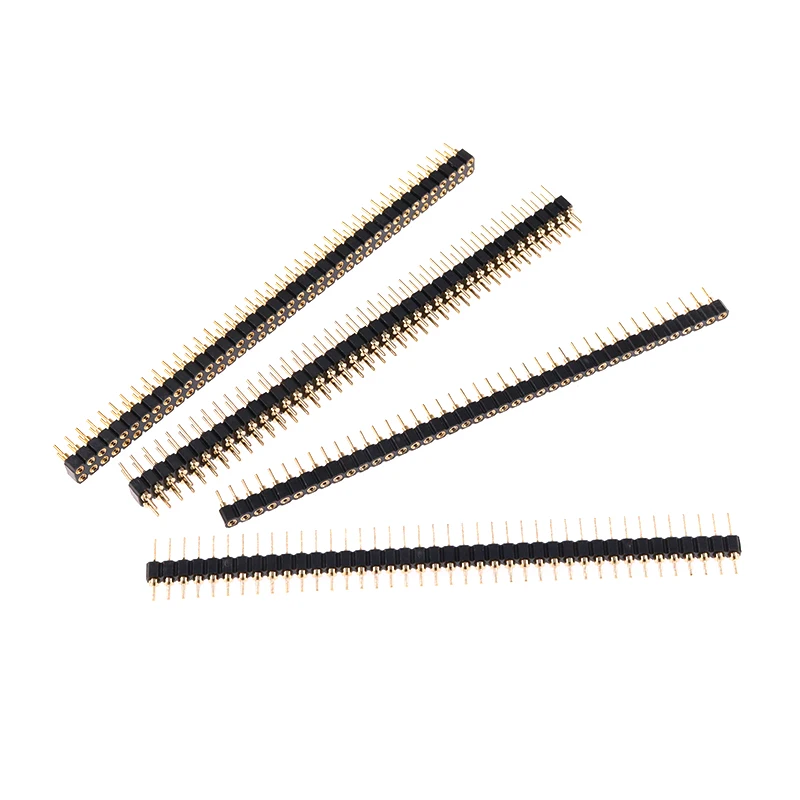 

5Pcs 1*40p 2X40P Single Row Male Female PCB Round Pin Header Socket Connector Pinheader Gold Plated 2.54MM For Arduino