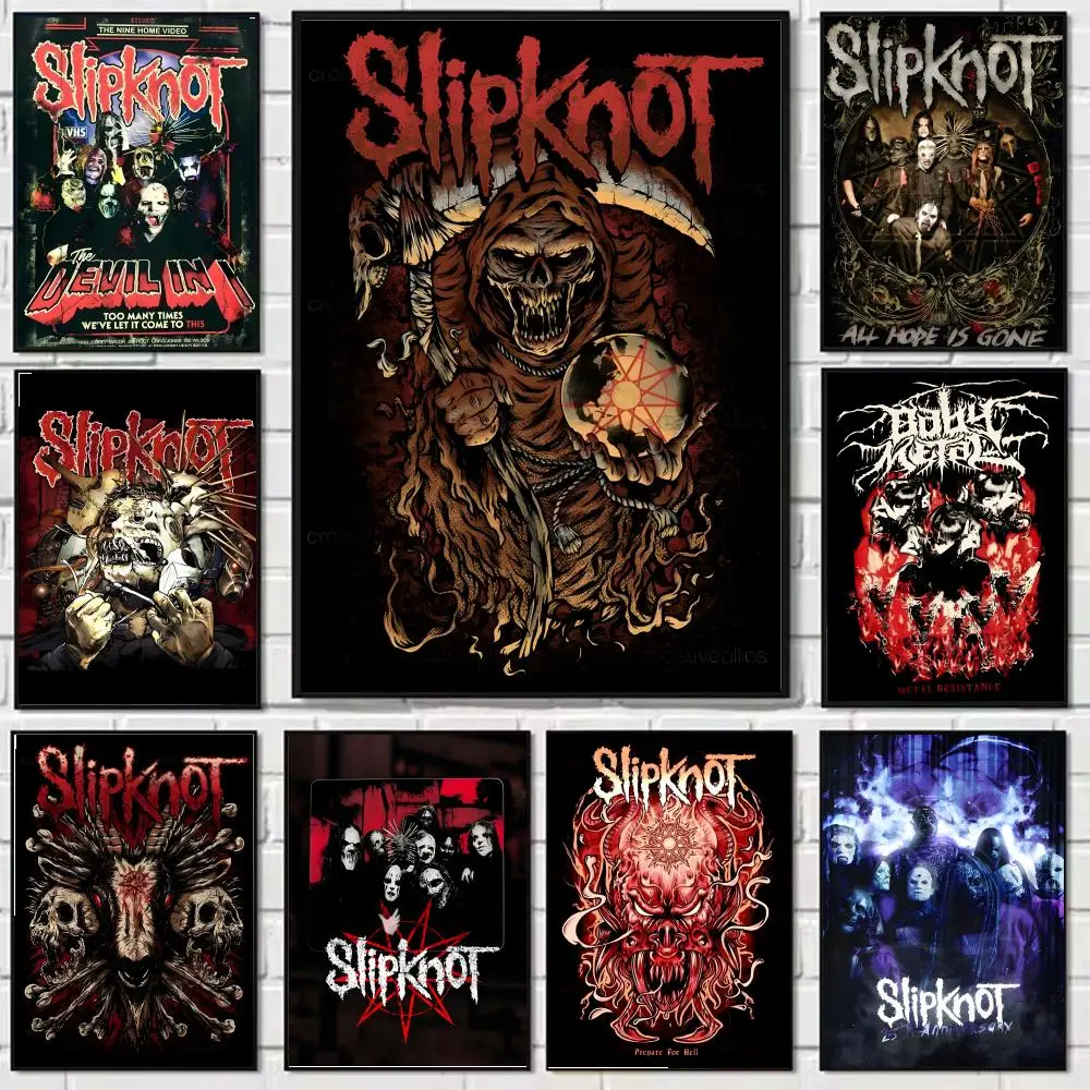 ملصق قماشي للخط بعقدة من Slipknot: خالي من التجاعيد ومقاوم للماء ومتين لجميع الفضاء لتزيين الحائط