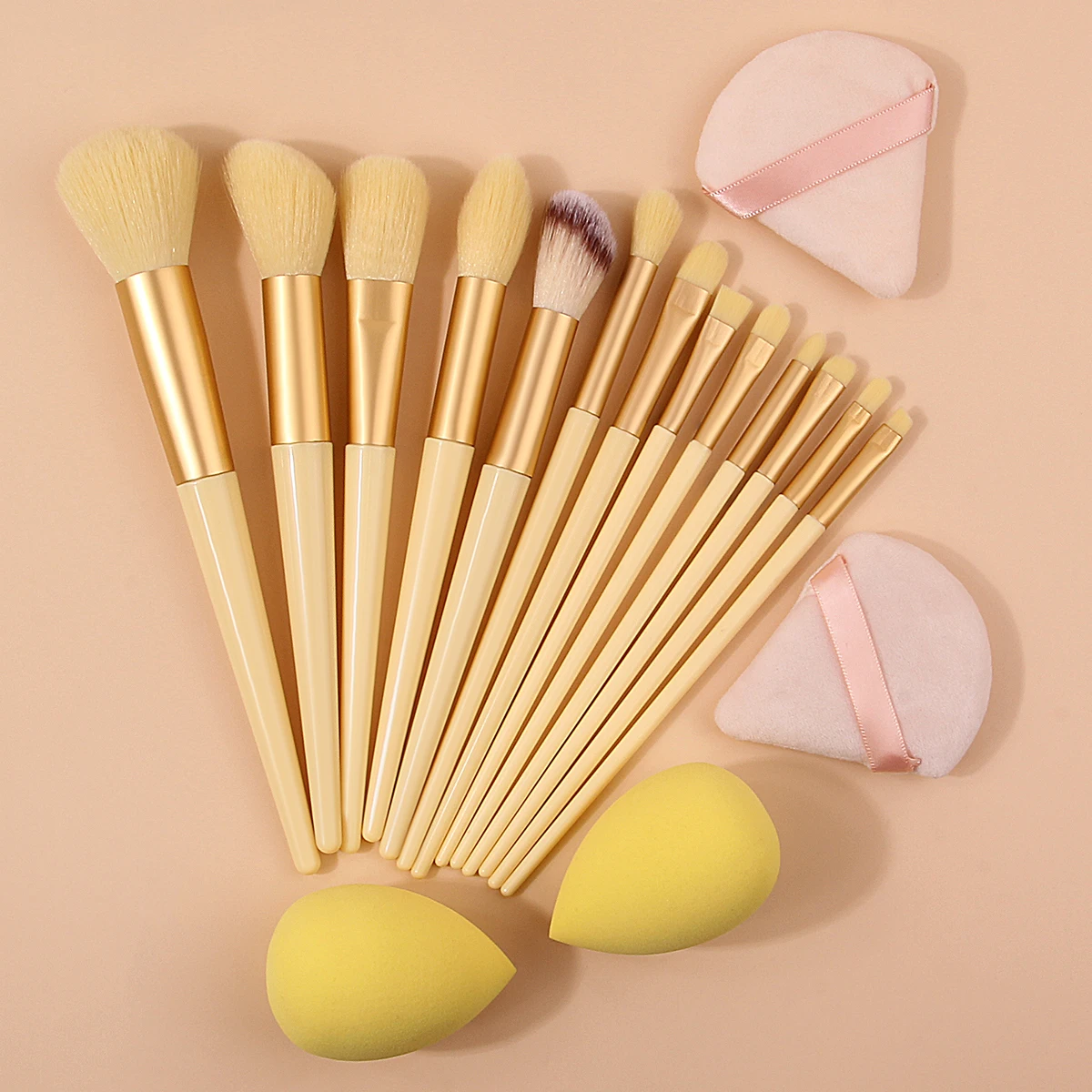 Ensemble de pinceaux de maquillage pour le visage, 13 pièces, portables, doux, multifonctionnels, + 4 pièces, éponge de poudre antiadhésive, œuf/bouffée de poudre, outils de beauté