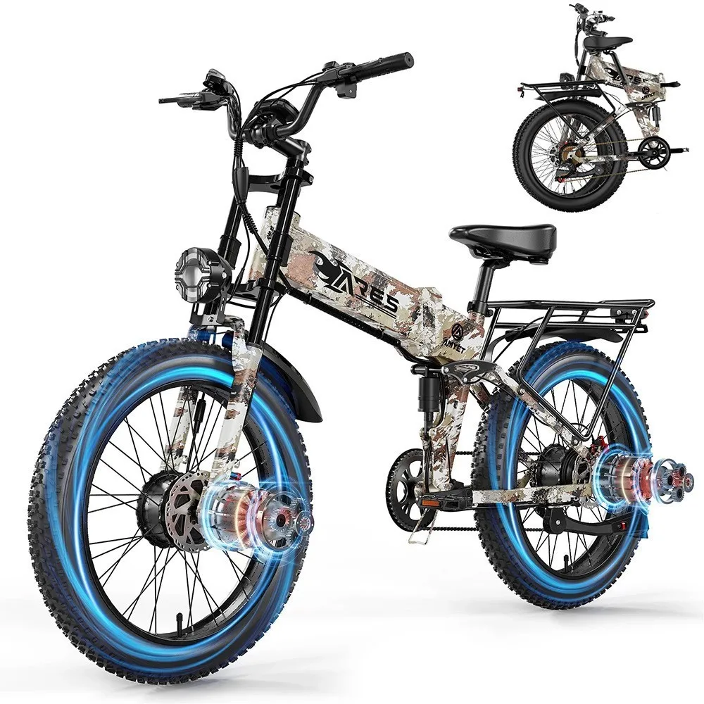 Electric Bike 2000W 25AH AWD Dual Motor Folding 24" Electric Mountain Bike image 3