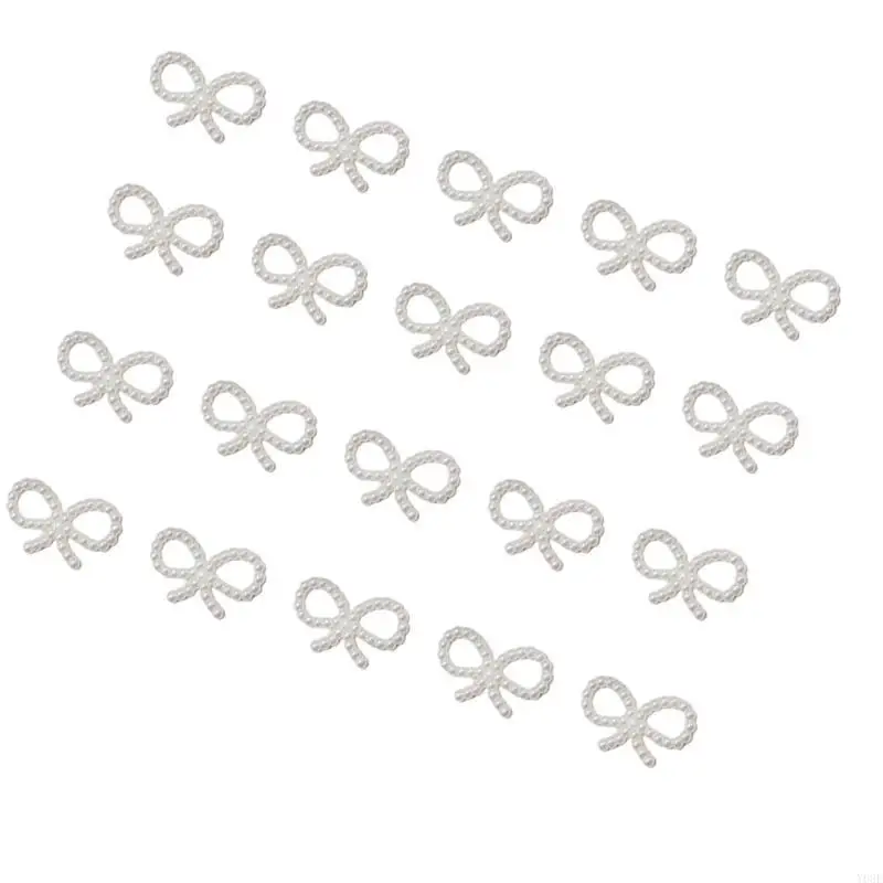20/50 pcs pakaian DIY tambalan plastik mutiara bowknot kotak kado jepit jepit y08e