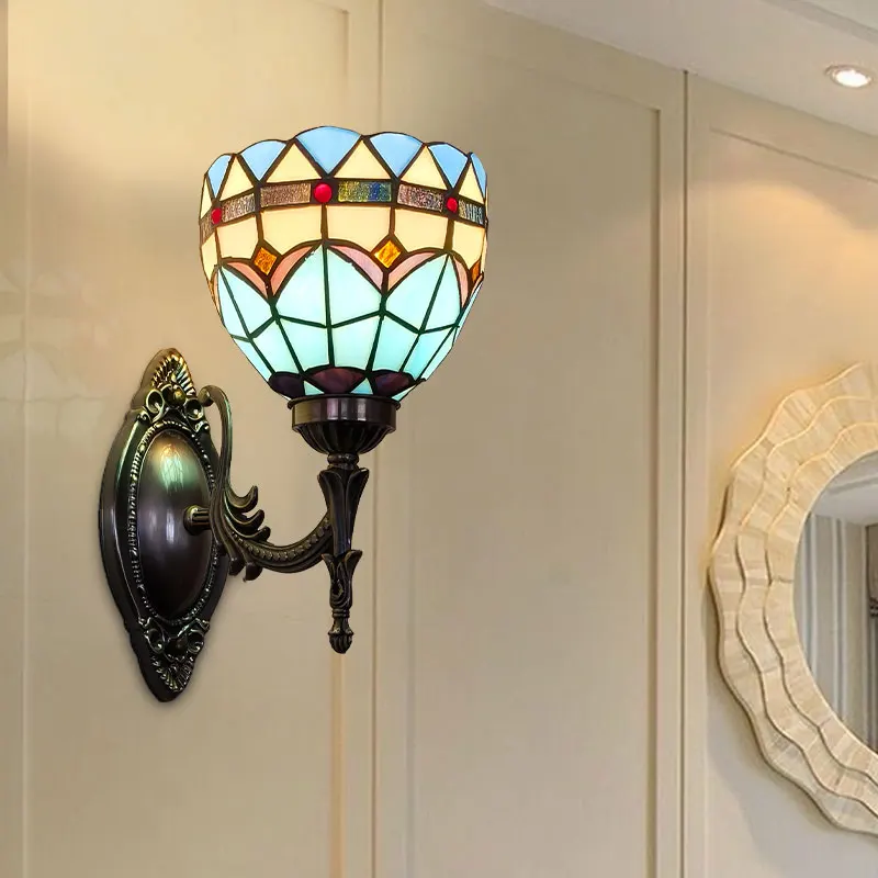 مصابيح حائط على شكل طائر زجاجي ملون أمريكي لغرفة النوم بجانب السرير ودرج الشرفة والديكور الفني القديم لغرفة الطعام #3