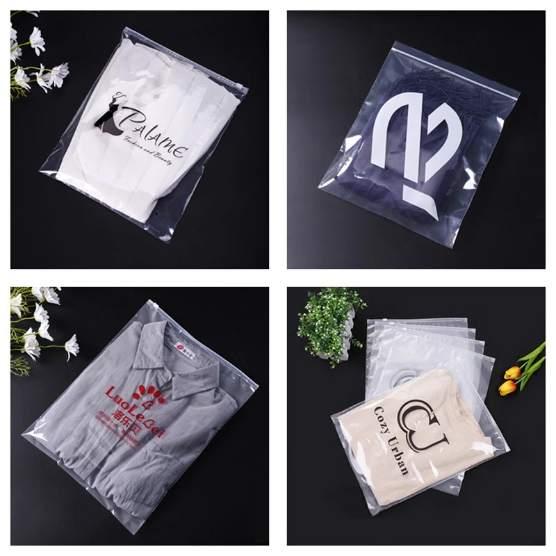 StoBag 50/20pcs Wholesale Transparent Zipper Bags Clothes Packaging Pouches Clear Plastic Sealed Shirts Storage Reusable Pocket