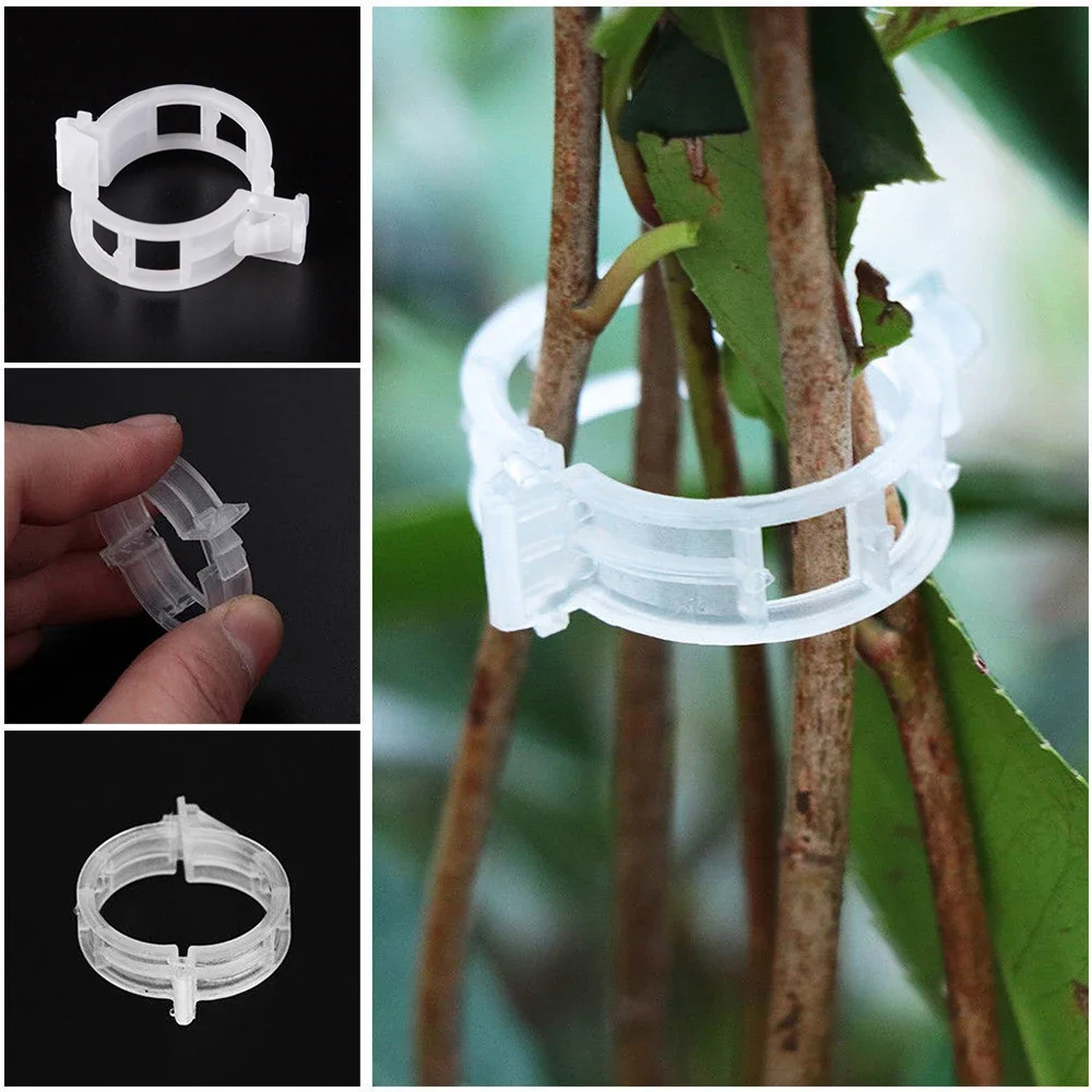 300Pcs Plant Tying Clips Reusable Plastic Connects Fixing Can Be Reused To Protect The Grafting Gardening Supplies