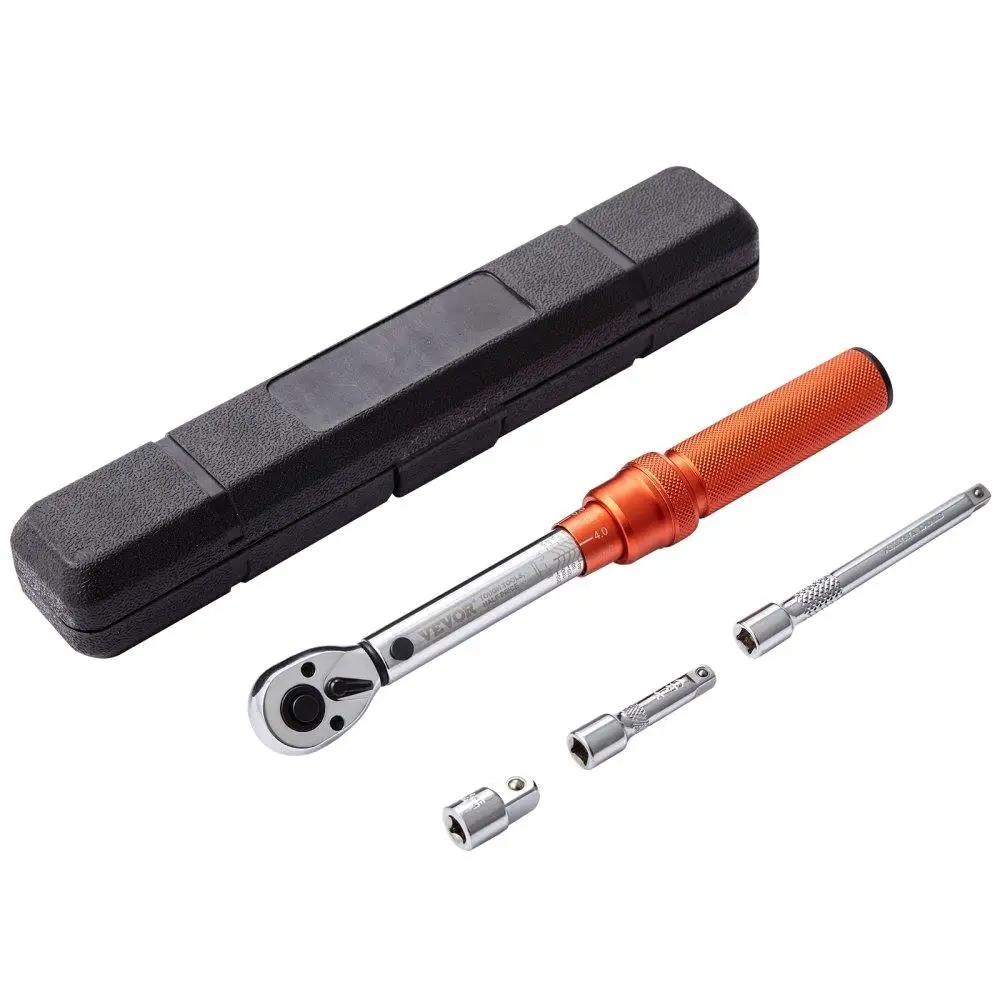 

Professional 1/4 In Drive Click Torque Wrench 20-200inlb 3-23nm Dual Direction Adjustable Mechanical Dual Range Scales Kit With