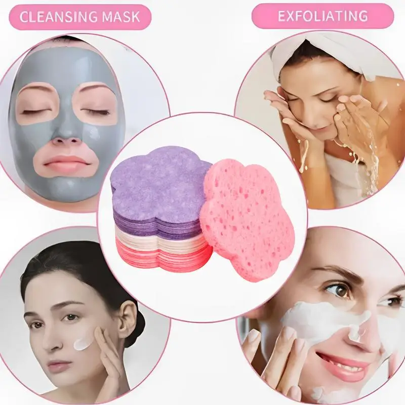 Spa Sponges for Facial Cleansing  30Pcs Facial Cleansing Sponge Exfoliating Mask SPA Massage Makeup Removal Compressed Cleaning