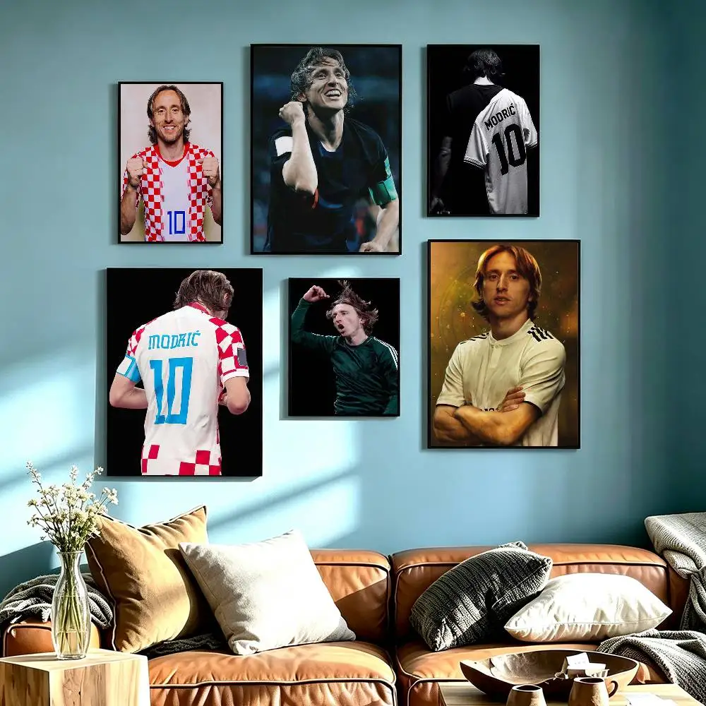 Hot Football Star Magic Modric Poster Waterproof Wall Art Sticker For Bar Living Room Vintage Decor High Quality Print Gift