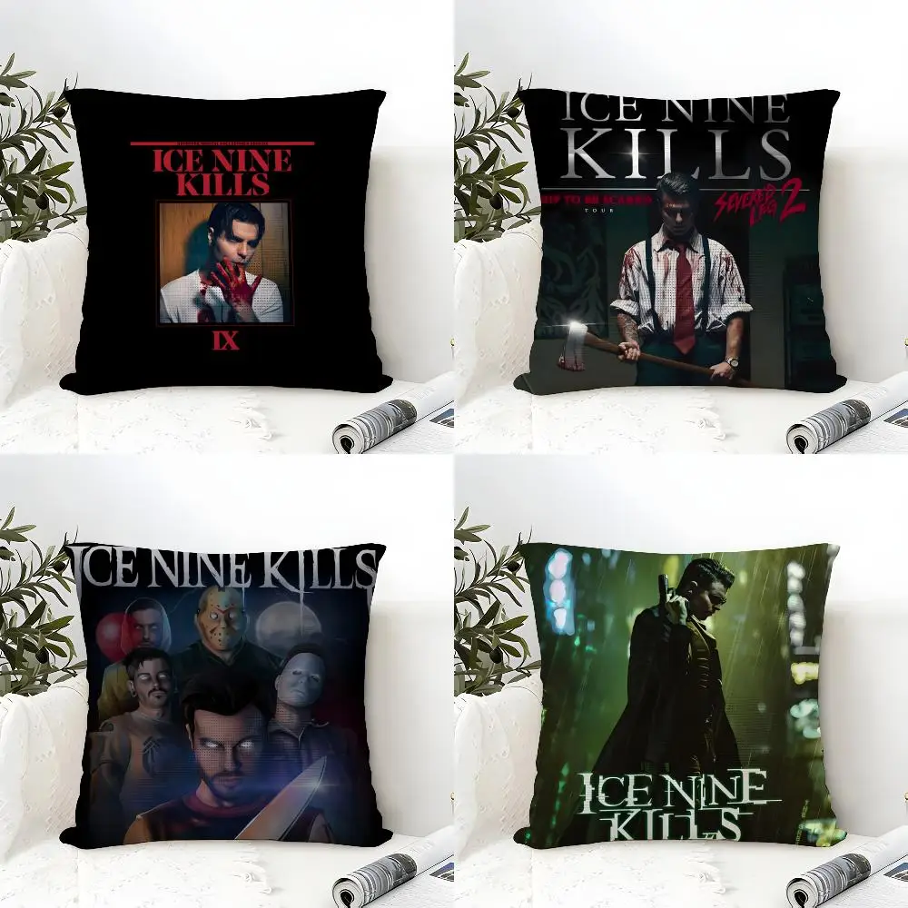 Ice N-Nine Kills Band Cushion Cover Eco Linen Pillow Case Double-Sided Print Breathable Durable Zipper Home Decor Gift