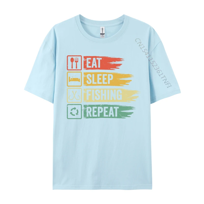 Rife Men T Shirt Eat Sleep Fish Repeat T-shirt Tops Shirt All Cotton Leisure T Shirt Street Wear T Shirt image 3